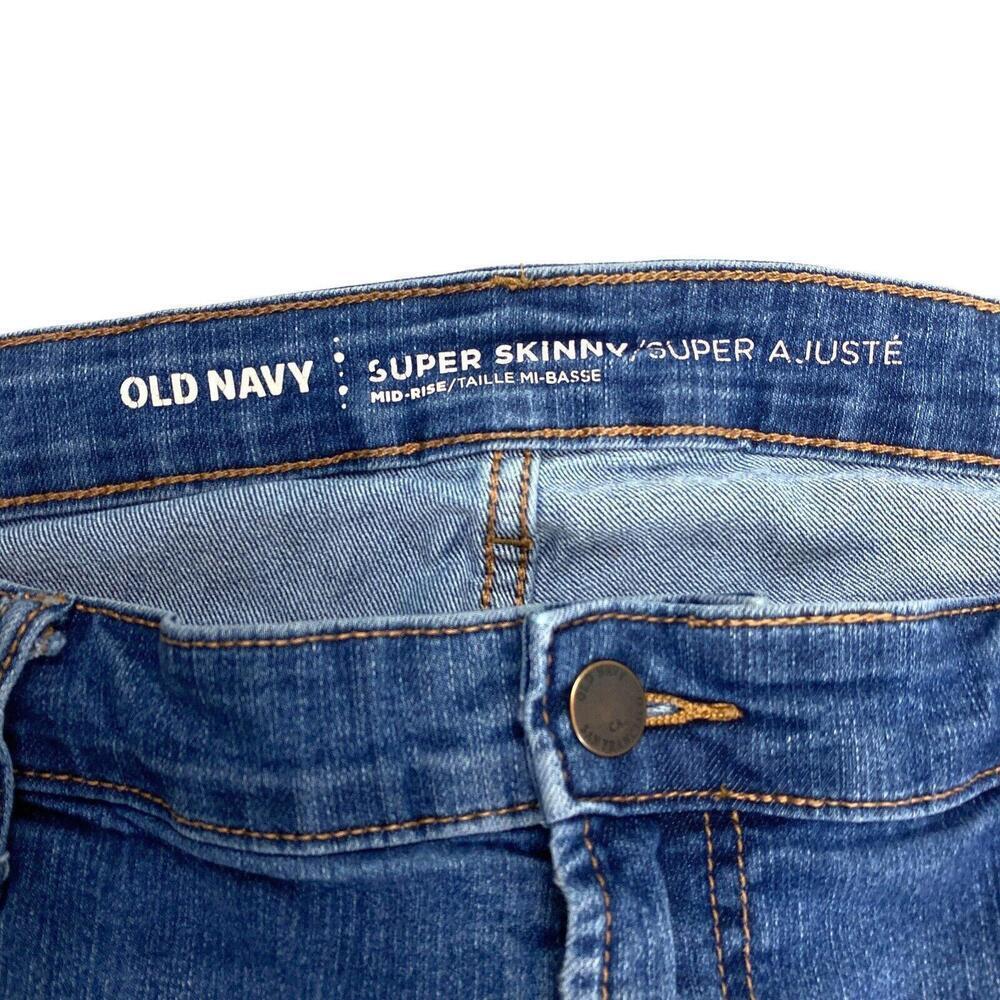 Old Navy Super Skinny Mid rise‎ Women's size 14 Medium Wash Blue Denim jeans - Picture 3 of 4